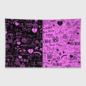 Флаг-баннер с принтом LIL PEEP LOGOBOMBING BLACK PINK в Курске, 100% полиэстер | размер 67 х 109 см, плотность ткани — 95 г/м2; по краям флага есть четыре люверса для крепления | lil peep | lil prince | pink | зарубежная музыка | лил пип | маленький принц