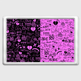 Магнит 45*70 с принтом LIL PEEP LOGOBOMBING BLACK PINK в Курске, Пластик | Размер: 78*52 мм; Размер печати: 70*45 | Тематика изображения на принте: lil peep | lil prince | pink | зарубежная музыка | лил пип | маленький принц