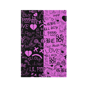 Обложка для паспорта матовая кожа с принтом LIL PEEP LOGOBOMBING BLACK PINK в Курске, натуральная матовая кожа | размер 19,3 х 13,7 см; прозрачные пластиковые крепления | Тематика изображения на принте: lil peep | lil prince | pink | зарубежная музыка | лил пип | маленький принц