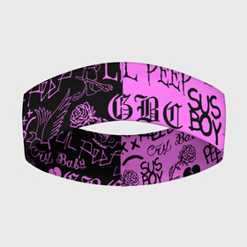 Повязка на голову 3D с принтом LIL PEEP LOGOBOMBING BLACK PINK в Курске,  |  | lil peep | lil prince | pink | зарубежная музыка | лил пип | маленький принц