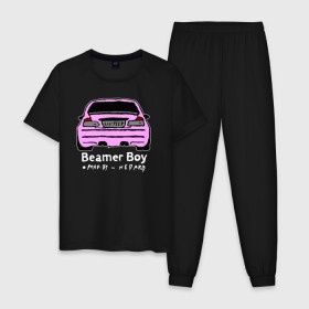 Мужская пижама хлопок с принтом LIL PEEP BEAMER BOY в Курске, 100% хлопок | брюки и футболка прямого кроя, без карманов, на брюках мягкая резинка на поясе и по низу штанин
 | 