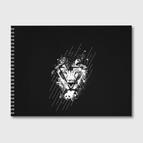 Альбом для рисования с принтом Лев в Курске, 100% бумага
 | матовая бумага, плотность 200 мг. | leon | геометрия | женская толстовка | женская футболка со львом | животные | лев | мужская футболка со львом | треугольники | черная толстовка | черная футболка