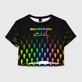 Женская футболка Crop-top 3D с принтом BILLIE EILISH | БИЛЛИ АЙЛИШ (Z) в Курске, 100% полиэстер | круглая горловина, длина футболки до линии талии, рукава с отворотами | be | billie | billie eilish | blohsh | ghoul | билли | билли айлиш