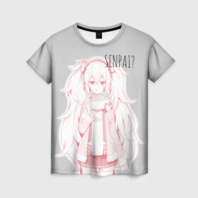 Женская футболка 3D с принтом Kawaii loli anime в Курске, 100% полиэфир ( синтетическое хлопкоподобное полотно) | прямой крой, круглый вырез горловины, длина до линии бедер | anime | loli | manga | pink | sempai | senpai | аниме | лоли | манга | розовый | семпай | тян