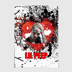 Постер с принтом Lil Peep в Курске, 100% бумага
 | бумага, плотность 150 мг. Матовая, но за счет высокого коэффициента гладкости имеет небольшой блеск и дает на свету блики, но в отличии от глянцевой бумаги не покрыта лаком | lil | peep | автор | модель | певец | рэпер | хип хоп | эмо рэп.