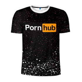 Мужская футболка 3D спортивная с принтом PornHub в Курске, 100% полиэстер с улучшенными характеристиками | приталенный силуэт, круглая горловина, широкие плечи, сужается к линии бедра | brazzers | hub | бразерс
