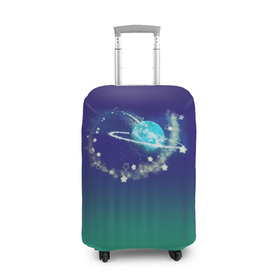 Чехол для чемодана 3D с принтом Планета в Курске, 86% полиэфир, 14% спандекс | двустороннее нанесение принта, прорези для ручек и колес | multarium | travel | детское | звезда | звезды | мультариум | планеты | путешествия | сумки | толстовки