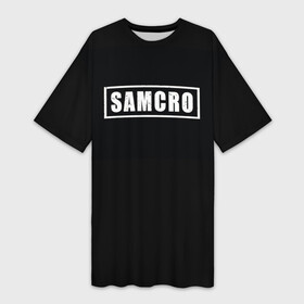 Платье-футболка 3D с принтом Сыны анархии в Курске,  |  | anarchy | samcro | soa | sons of anarchy | жнец | жнец с косой | самкро | сыны анархии