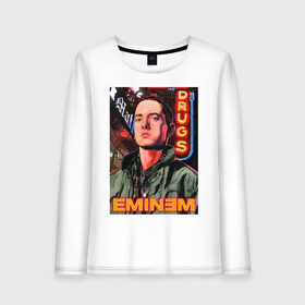 Женский лонгслив хлопок с принтом EMINEM NEON в Курске, 100% хлопок |  | Тематика изображения на принте: darkness | eminem rap | eminems | арт | музыка эминем | эминем | эминем рэп