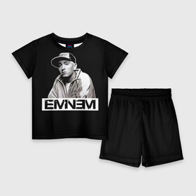 Детский костюм с шортами 3D с принтом Eminem в Курске,  |  | eminem | evil | ken kaniff | marshall bruce mathers iii | mm | rap | slim shady | маршалл брюс мэтерс iii | рэп | рэп рок | хип хоп | хорроркор | эминем