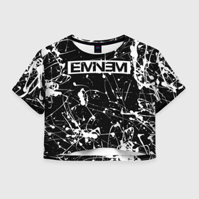 Женская футболка Crop-top 3D с принтом Eminem в Курске, 100% полиэстер | круглая горловина, длина футболки до линии талии, рукава с отворотами | eminem | evil | ken kaniff | marshall bruce mathers iii | mm | rap | slim shady | маршалл брюс мэтерс iii | рэп | рэп рок | хип хоп | хорроркор | эминем