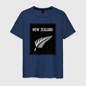 Мужская футболка хлопок с принтом Регби. Новая Зеландия в Курске, 100% хлопок | прямой крой, круглый вырез горловины, длина до линии бедер, слегка спущенное плечо. | Тематика изображения на принте: rugby | регби | спорт | футбол