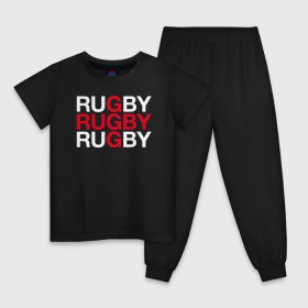 Детская пижама хлопок с принтом Rugby. Регби в Курске, 100% хлопок |  брюки и футболка прямого кроя, без карманов, на брюках мягкая резинка на поясе и по низу штанин
 | Тематика изображения на принте: 