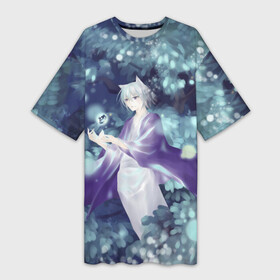 Платье-футболка 3D с принтом Tomoe Kamisama в Курске,  |  | аниме очень приятно бог | аниме приятный бог | лис томоэ | манга | ова | очень приятно бог | очень приятно бог ова | томоэ