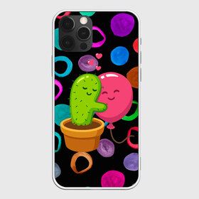 Чехол для iPhone 12 Pro Max с принтом Влюбленные кактус и шарик в Курске, Силикон |  | 14 февраля | iloveyou | влюбленным | день влюбленных | люблю | люблю тебя | любовь | милая | милота | милый | нежность | признание | признание в любви | сердечко | сердце