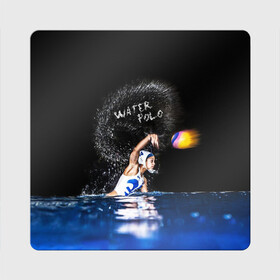 Магнит виниловый Квадрат с принтом Water polo в Курске, полимерный материал с магнитным слоем | размер 9*9 см, закругленные углы | polo | water polo | вода | водное поло | водный спорт | плавание | пловец | поло | спорт