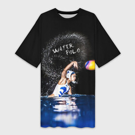 Платье-футболка 3D с принтом Water polo в Курске,  |  | polo | water polo | вода | водное поло | водный спорт | плавание | пловец | поло | спорт