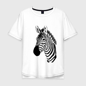 Мужская футболка хлопок Oversize с принтом Зебра в Курске, 100% хлопок | свободный крой, круглый ворот, “спинка” длиннее передней части | fashion | style | животные | зебра | красота | мода | стиль