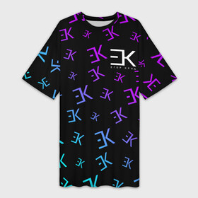 Платье-футболка 3D с принтом ЕГОР КРИД в Курске,  |  | ek | ek team | family | kreed | егор булаткин | егор крид | ек | крид