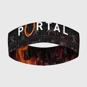 Повязка на голову 3D с принтом PORTAL в Курске,  |  | aperture laboratories | glados | portal | portal 2 | valve | гладос | портал | портал 2 | челл