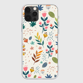 Чехол для iPhone 12 Pro Max с принтом Цветочный орнамент в Курске, Силикон |  | лепесточки | листочки | цветочный узор | цветы