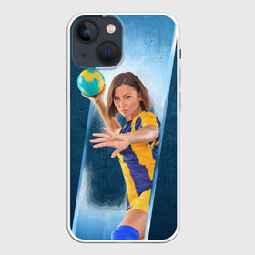 Чехол для iPhone 13 mini с принтом Гандболистка в Курске,  |  | hand ball | handball | play | игра | игра в ганбол | игра с мячом | мяч | руки | футбол