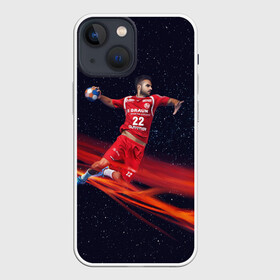 Чехол для iPhone 13 mini с принтом Гандболист в Курске,  |  | Тематика изображения на принте: hand ball | handball | play | игра | игра в ганбол | игра с мячом | мяч | руки | футбол