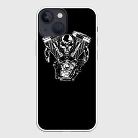Чехол для iPhone 13 mini с принтом Движковый череп в Курске,  |  | vrod | двигатель | мото | мотоцикл | череп