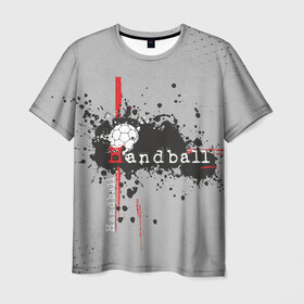 Мужская футболка 3D с принтом Handball в Курске, 100% полиэфир | прямой крой, круглый вырез горловины, длина до линии бедер | hand ball | handball | play | игра | игра в ганбол | игра с мячом | мяч | руки | футбол