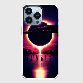 Чехол для iPhone 13 Pro с принтом Retrowave   bleeding sun в Курске,  |  | cosmos | dark all day | gunship | retro wave | retrowave | stars