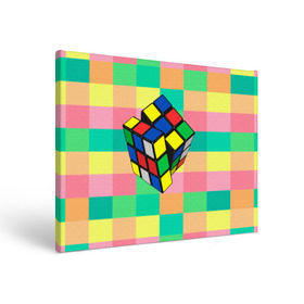 Холст прямоугольный с принтом Кубик Рубика в Курске, 100% ПВХ |  | Тематика изображения на принте: игра | интеллект | куб | кубик | рубик | ум