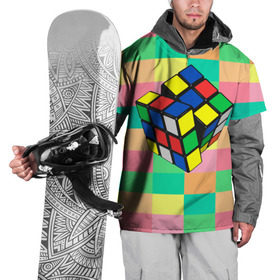 Накидка на куртку 3D с принтом Кубик Рубика в Курске, 100% полиэстер |  | Тематика изображения на принте: игра | интеллект | куб | кубик | рубик | ум