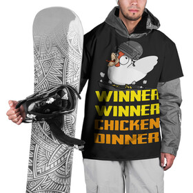 Накидка на куртку 3D с принтом Winner Chicken Dinner в Курске, 100% полиэстер |  | asia | battle | chicken | dinner | duo | epic | guide | lucky | map | miramar | mobile | mortal | pro | royale | solo | winner | битва | лут | пабг | пубг | стрим | топ