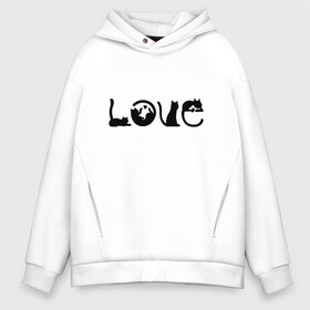 Мужское худи Oversize хлопок с принтом Love Cats в Курске, френч-терри — 70% хлопок, 30% полиэстер. Мягкий теплый начес внутри —100% хлопок | боковые карманы, эластичные манжеты и нижняя кромка, капюшон на магнитной кнопке | animal | cat | cute | kitty | meow | друг | животные | киска | китти | кот | котенок | котик | кошечка | кошка | лев | леопард | любовь | милый | мур | мяу | пантера | питомец | рысь | тигр | улыбка