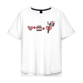 Мужская футболка хлопок Oversize с принтом NUTELLA в Курске, 100% хлопок | свободный крой, круглый ворот, “спинка” длиннее передней части | 14 февраля | антивалентин | день святого  валентина | любовь | подарок