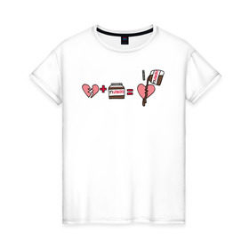 Женская футболка хлопок с принтом NUTELLA в Курске, 100% хлопок | прямой крой, круглый вырез горловины, длина до линии бедер, слегка спущенное плечо | 14 февраля | антивалентин | день святого  валентина | любовь | подарок