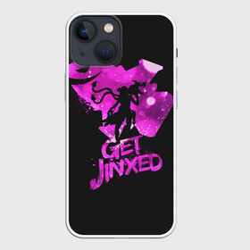 Чехол для iPhone 13 mini с принтом Get Jinxed в Курске,  |  | Тематика изображения на принте: jinx | kda | league | lol | moba | pentakill | riot | rise | rus | skins | варвик | варус | воин | легенд | лига | лол | маг | стрелок | танк | чемпион