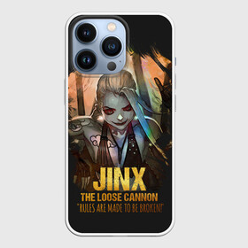 Чехол для iPhone 13 Pro с принтом Jinx в Курске,  |  | Тематика изображения на принте: jinx | kda | league | lol | moba | pentakill | riot | rise | rus | skins | варвик | варус | воин | легенд | лига | лол | маг | стрелок | танк | чемпион