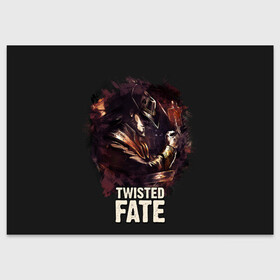 Поздравительная открытка с принтом Twisted Fate в Курске, 100% бумага | плотность бумаги 280 г/м2, матовая, на обратной стороне линовка и место для марки
 | jinx | kda | league | lol | moba | pentakill | riot | rise | rus | skins | варвик | варус | воин | легенд | лига | лол | маг | стрелок | танк | чемпион