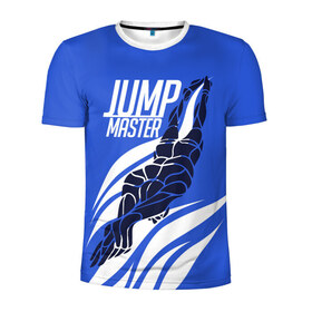 Мужская футболка 3D спортивная с принтом Jump master в Курске, 100% полиэстер с улучшенными характеристиками | приталенный силуэт, круглая горловина, широкие плечи, сужается к линии бедра | Тематика изображения на принте: cliff diving | dive | diving | swimming | плавание | прыжки в воду | спорт