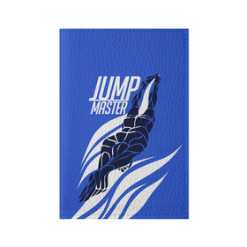 Обложка для паспорта матовая кожа с принтом Jump master в Курске, натуральная матовая кожа | размер 19,3 х 13,7 см; прозрачные пластиковые крепления | Тематика изображения на принте: cliff diving | dive | diving | swimming | плавание | прыжки в воду | спорт