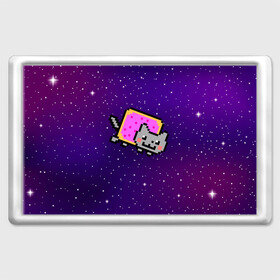 Магнит 45*70 с принтом Nyan Cat в Курске, Пластик | Размер: 78*52 мм; Размер печати: 70*45 | cat | meme | nyan cat | space | youtube | животное | звезды | интернет | космос | кошка | мем | прикол | радуга | юмор | ютуб