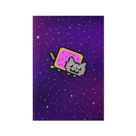 Обложка для паспорта матовая кожа с принтом Nyan Cat в Курске, натуральная матовая кожа | размер 19,3 х 13,7 см; прозрачные пластиковые крепления | Тематика изображения на принте: cat | meme | nyan cat | space | youtube | животное | звезды | интернет | космос | кошка | мем | прикол | радуга | юмор | ютуб