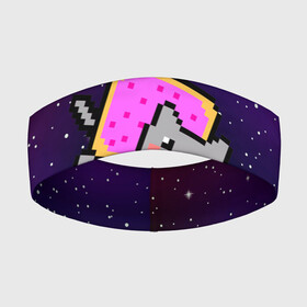 Повязка на голову 3D с принтом Nyan Cat в Курске,  |  | cat | meme | nyan cat | space | youtube | животное | звезды | интернет | космос | кошка | мем | прикол | радуга | юмор | ютуб
