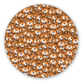 Коврик для мышки круглый с принтом Попки Корги в Курске, резина и полиэстер | круглая форма, изображение наносится на всю лицевую часть | корги | попки корги | собаки