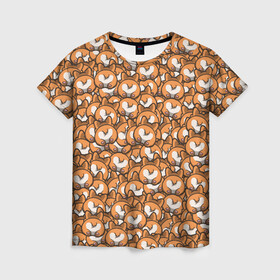 Женская футболка 3D с принтом Попки Корги в Курске, 100% полиэфир ( синтетическое хлопкоподобное полотно) | прямой крой, круглый вырез горловины, длина до линии бедер | корги | попки корги | собаки