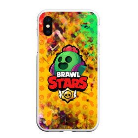 Чехол для iPhone XS Max матовый с принтом BRAWL STARSSPIKE в Курске, Силикон | Область печати: задняя сторона чехла, без боковых панелей | bibi | brawl stars | brock | bull | crow | dinomike | el primo | leon | mobile game | nita | poko | ricochet | stars | tara | бравл старс | ворон | леон | мобильные игры