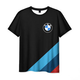 Мужская футболка 3D с принтом BMW в Курске, 100% полиэфир | прямой крой, круглый вырез горловины, длина до линии бедер | Тематика изображения на принте: bmw | bmw performance | m | motorsport | performance | бмв | моторспорт