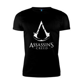 Мужская футболка премиум с принтом Assassins Creed в Курске, 92% хлопок, 8% лайкра | приталенный силуэт, круглый вырез ворота, длина до линии бедра, короткий рукав | Тематика изображения на принте: mmorpg | rogue | асасин | асассин | ассасин крид | ассассин
