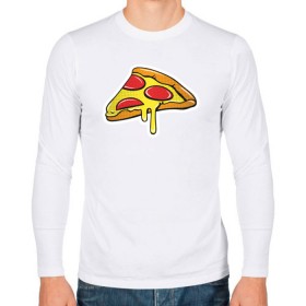 Мужской лонгслив хлопок с принтом Пицца Пицца Пицца !!!! Pizza в Курске, 100% хлопок |  | pizza | для девушек | для парней | еда | италия | итальянская еда | колбаса | пицца | пицца с салями | пицца с сыром | подарок | с намеком | салями | сыр | тесто